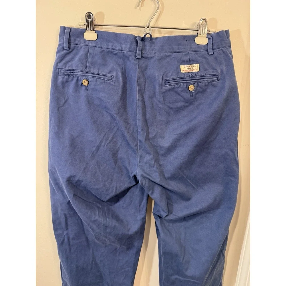 Polo Ralph Lauren Classic Fit‎ Chinonpants 32x32 Blue Flat Front